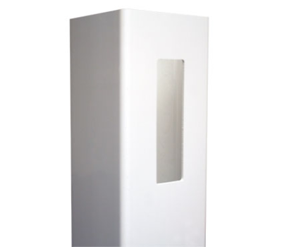 White End Post 5" x 5" x 8' For Vinyl Fences (K-373 & AFC-C62)