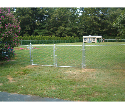 72" Tall - Residential Galvanized Chain Link Double Drive Gate