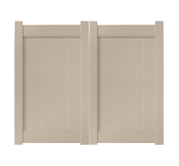 6' x 5' Sandstone Double Drive Vinyl Gate For Vinyl Fences