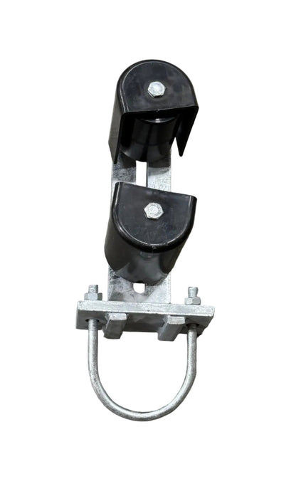 4" Round Post Bottom Guide Roller with Covers for Square Cantilever Gates