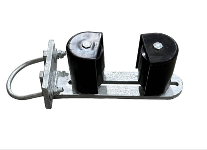 4" Round Post Bottom Guide Roller with Covers for Square Cantilever Gates