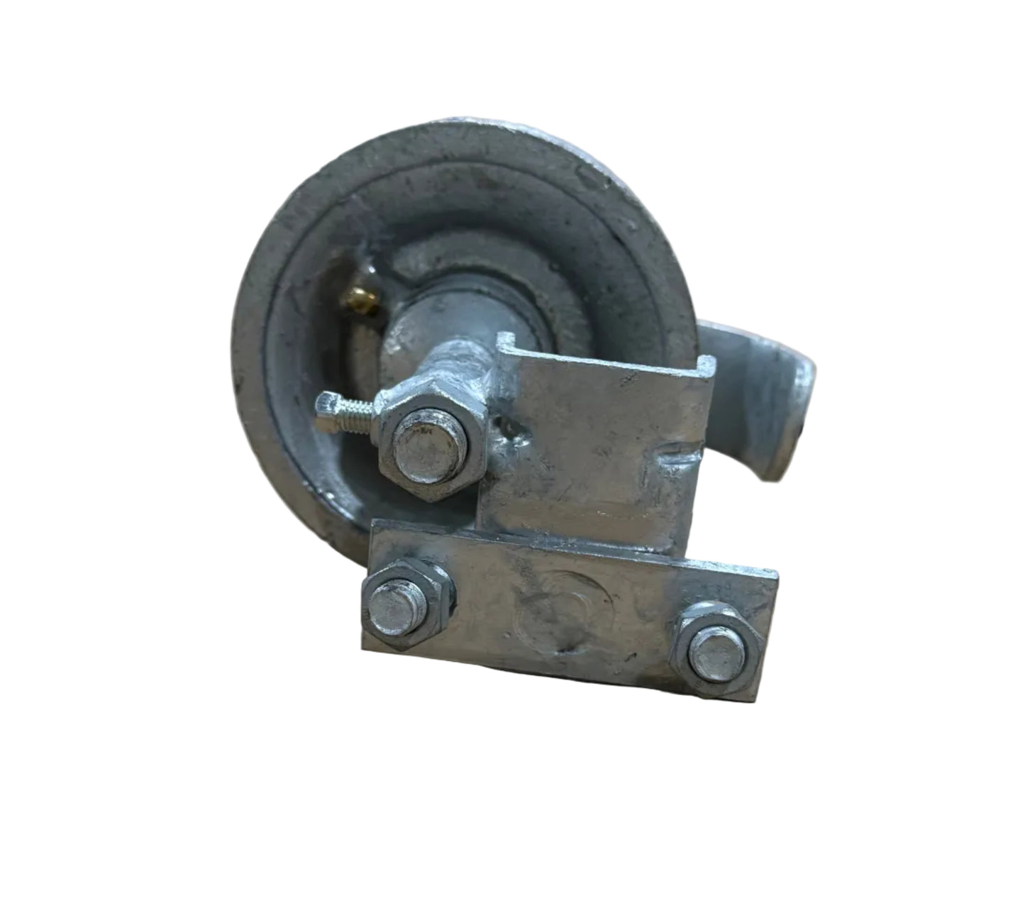 5" x 1-5/8" to 2" Safe-T Malleable Rear Wheel Assembly for Chain Link Rolling Gates