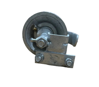 5" x 1-5/8" to 2" Safe-T Malleable Rear Wheel Assembly for Chain Link Rolling Gates