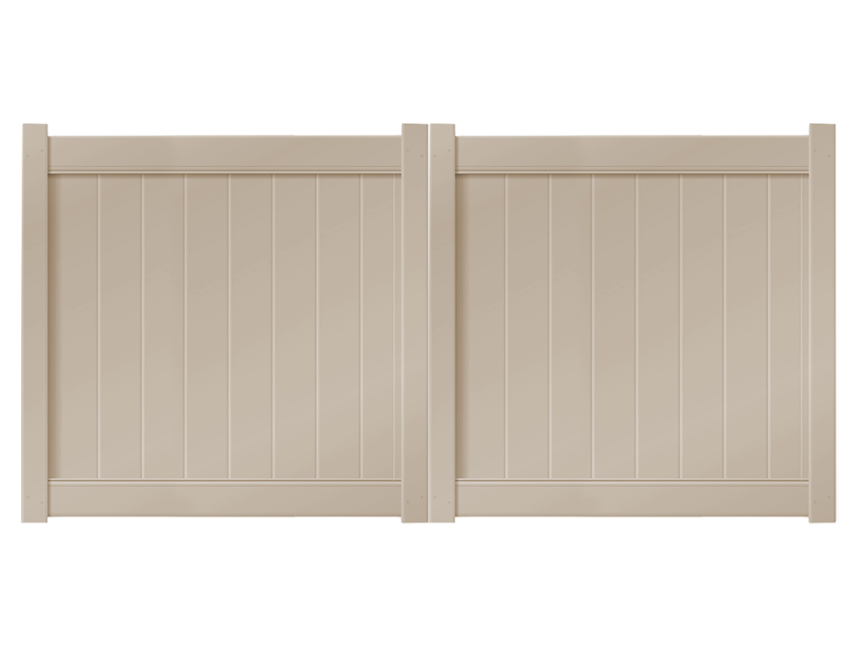 10' x 5' Sandstone Double Drive Vinyl Gate For Vinyl Fences