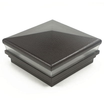 4" x 4" Neptune Low Voltage Light Post Cap (Box of 6) For Vinyl Fences