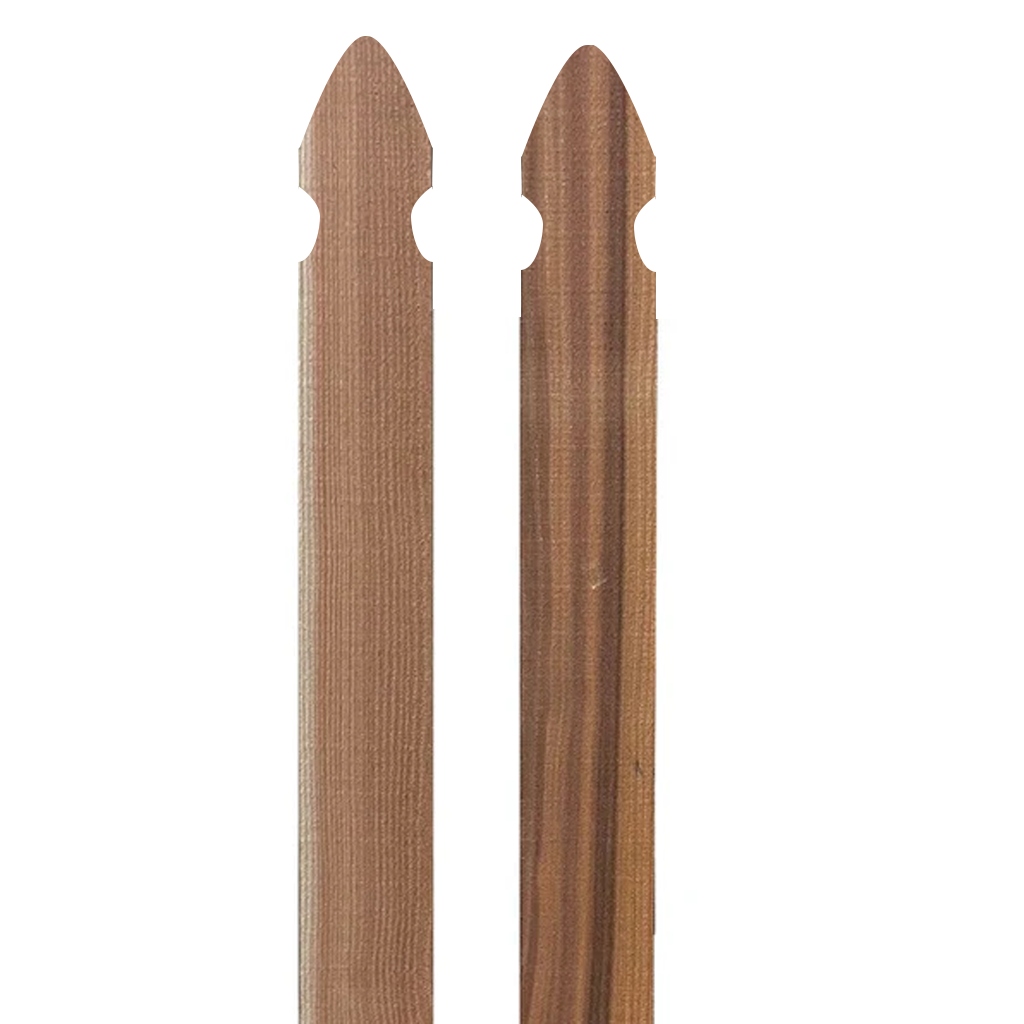 5/8" x 3-1/2" x 4' Japanese Cedar/Sugi French Gothic Cut Picket for Wood Fences