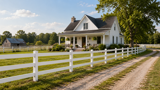[PRICE PER FOOT] 5' tall 3-Rail Ranch Rail AFC-19A Vinyl Fence