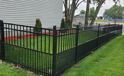 [300 Feet of Fence] 6' tall Ornamental Steel Flat Top Puppy Picket Complete Fence Package