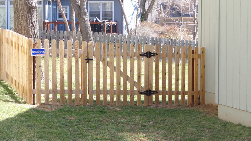 [Extra 4 Foot Wide Gate] Wood Picket Complete Fence Package