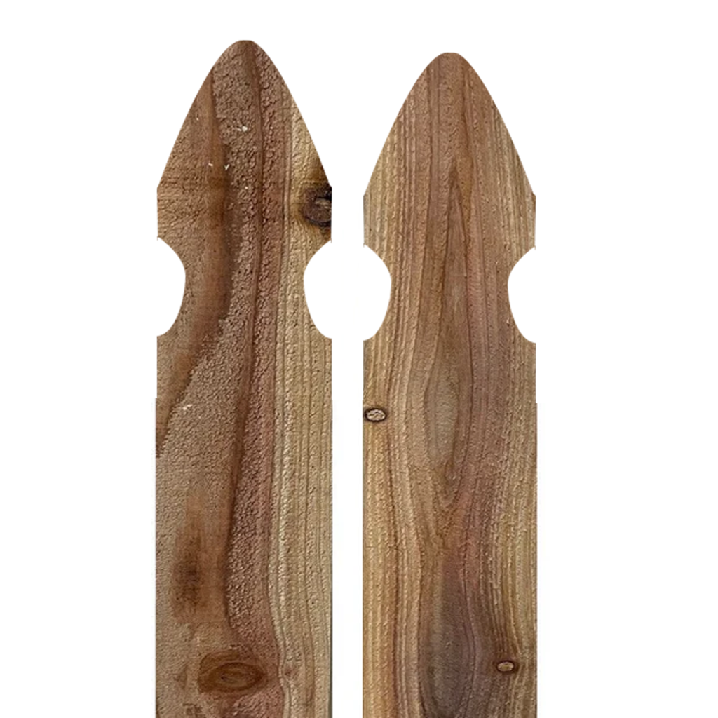 5/8" x 5-1/2" x 6' Japanese Cedar/Sugi French Gothic Cut Picket for Wood Fences