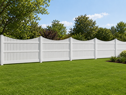 [PRICE PER FOOT] 5' Tall Underscallop AFC-003 Vinyl Fence