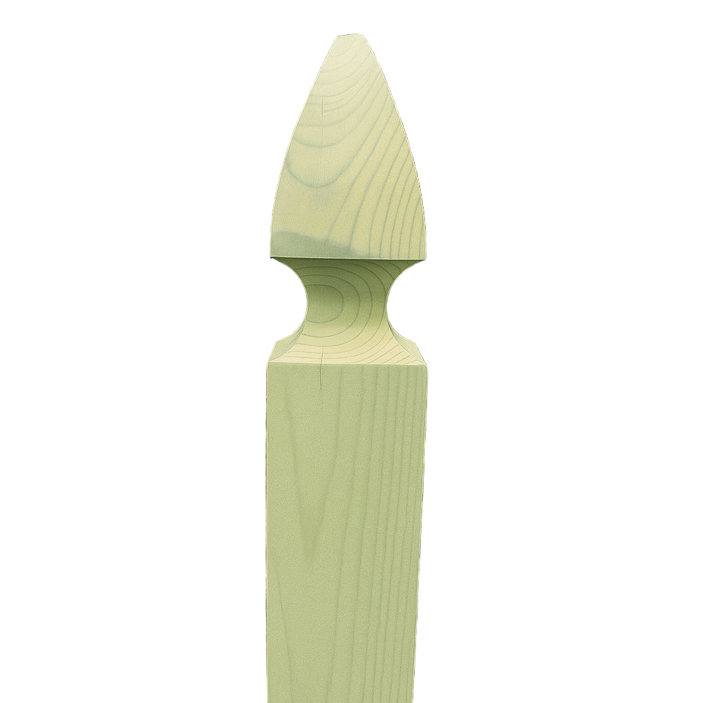 3-1/2" x 3-1/2" x 6' Treated Green Pine French Gothic Cut Post for Wood Fences
