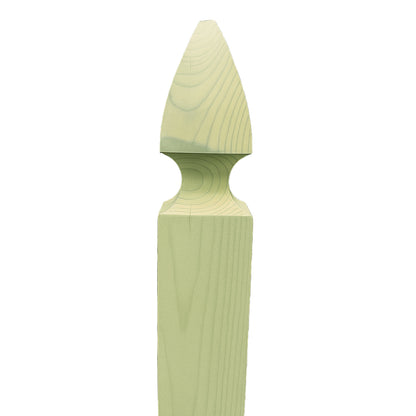 3-1/2" x 3-1/2" x 6' Treated Green Pine French Gothic Cut Post for Wood Fences