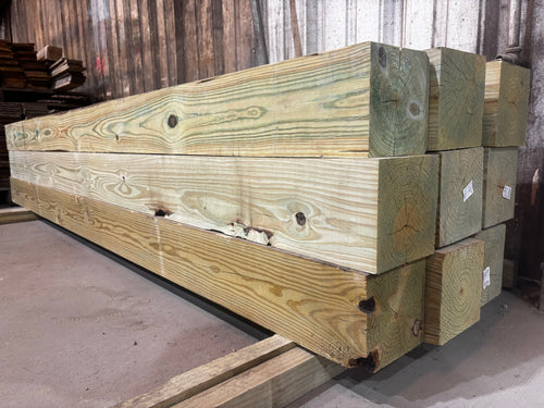 6" x 6" x 8' Treated Green Pine Post for Wood Fences - BUY PER PIECE (EACH)