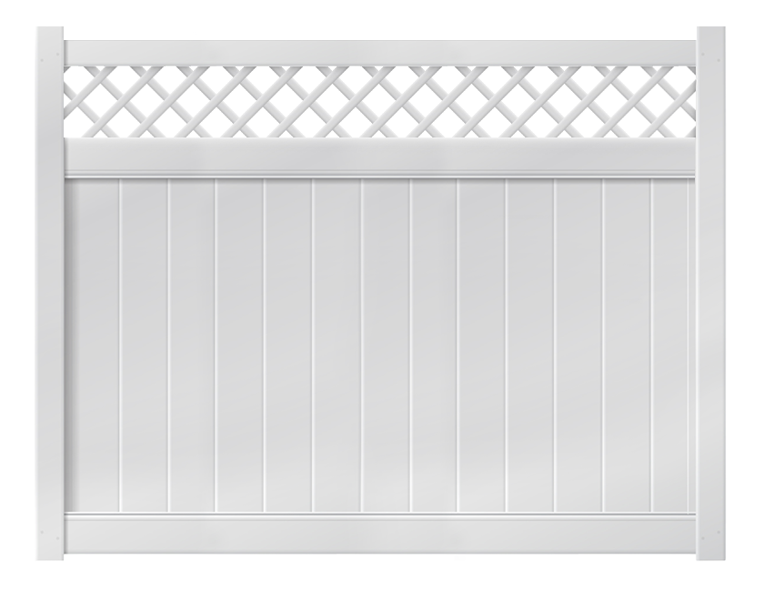 [AFC-6SLA] 6' Tall x 8' Wide Privacy Fence with Lattice Accent For Vinyl Fences