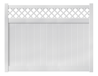 [AFC-6SLA] 6' Tall x 8' Wide Privacy Fence with Lattice Accent For Vinyl Fences
