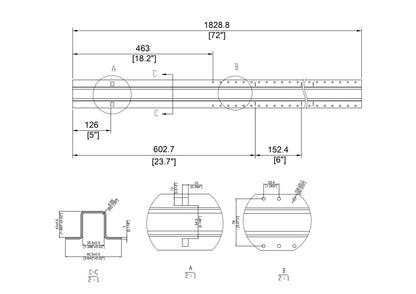 7' 11-gauge AFS Forever Galvanized Steel Post STD for Wood Fences