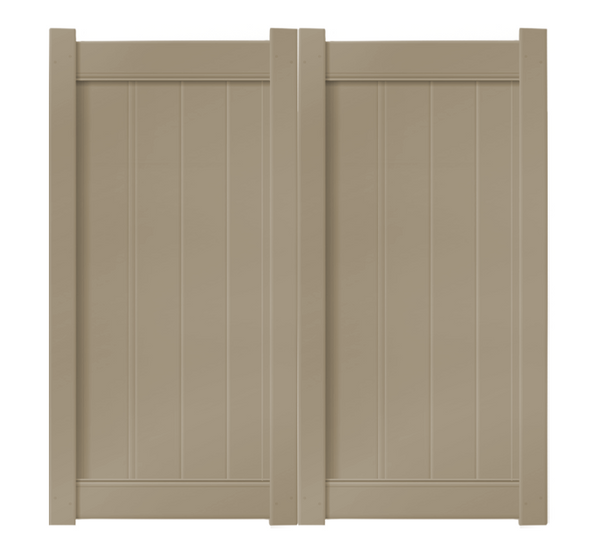 6' Tall x 6' Wide Double Drive Swing Vinyl Gate For Vinyl Fences