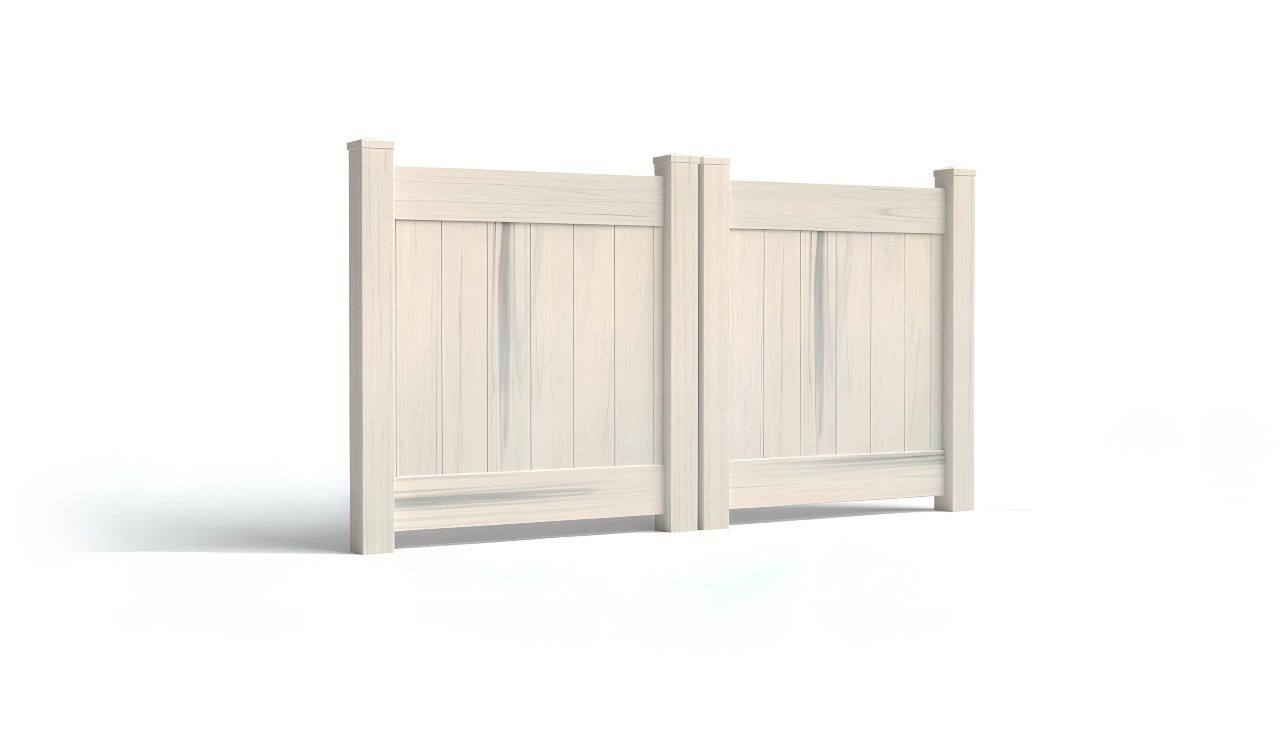 4' Tall x 8' Wide Double Drive Swing Vinyl Gate For Vinyl Fences (AFC-001)