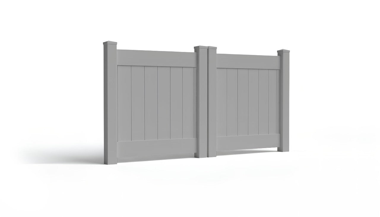 4' Tall x 8' Wide Double Drive Swing Vinyl Gate For Vinyl Fences (AFC-001)