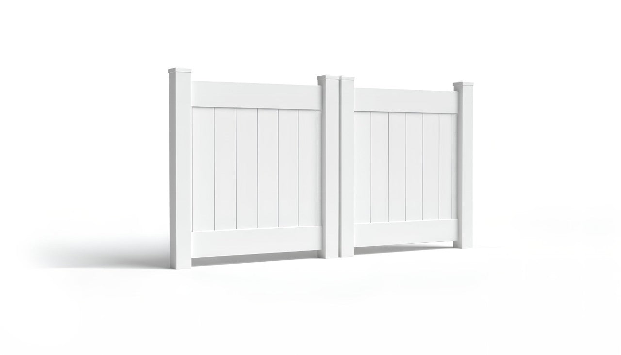 4' Tall x 8' Wide Double Drive Swing Vinyl Gate For Vinyl Fences (AFC-001)