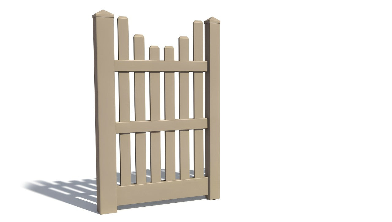 5' Tall x 3' Wide Single Swing Vinyl Gate For Vinyl Fences (AFC-003)