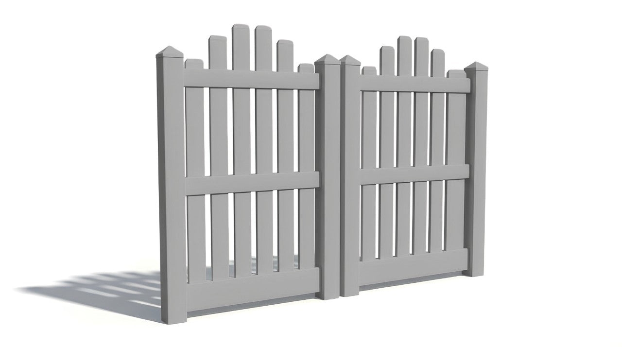 5' Tall x 6' Wide Double Drive Swing Vinyl Gate For Vinyl Fences (AFC-004)