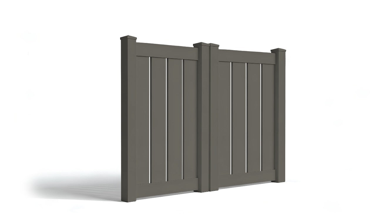5' Tall x 6' Wide Double Drive Swing Vinyl Gate For Vinyl Fences (AFC-006)