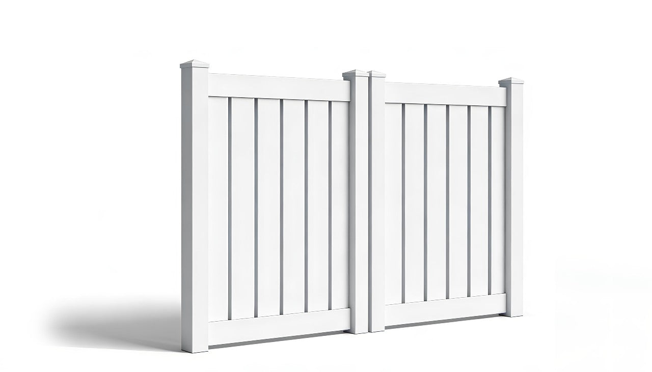 5' Tall x 8' Wide Double Drive Swing Vinyl Gate For Vinyl Fences (AFC-006)