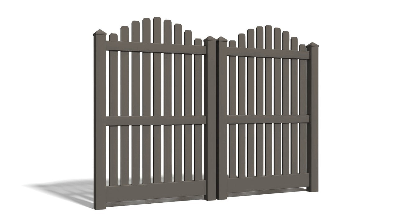 6' Tall x 8' Wide Double Drive Swing Vinyl Gate For Vinyl Fences (AFC-012)