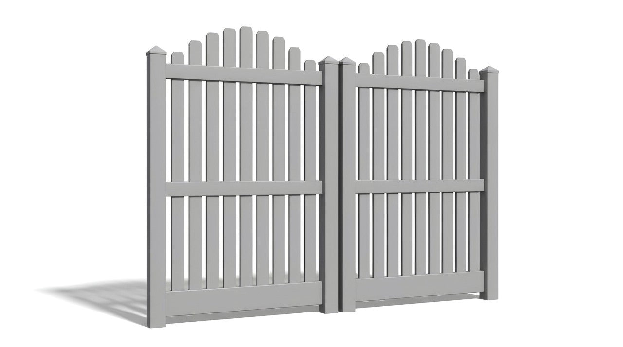 6' Tall x 8' Wide Double Drive Swing Vinyl Gate For Vinyl Fences (AFC-012)