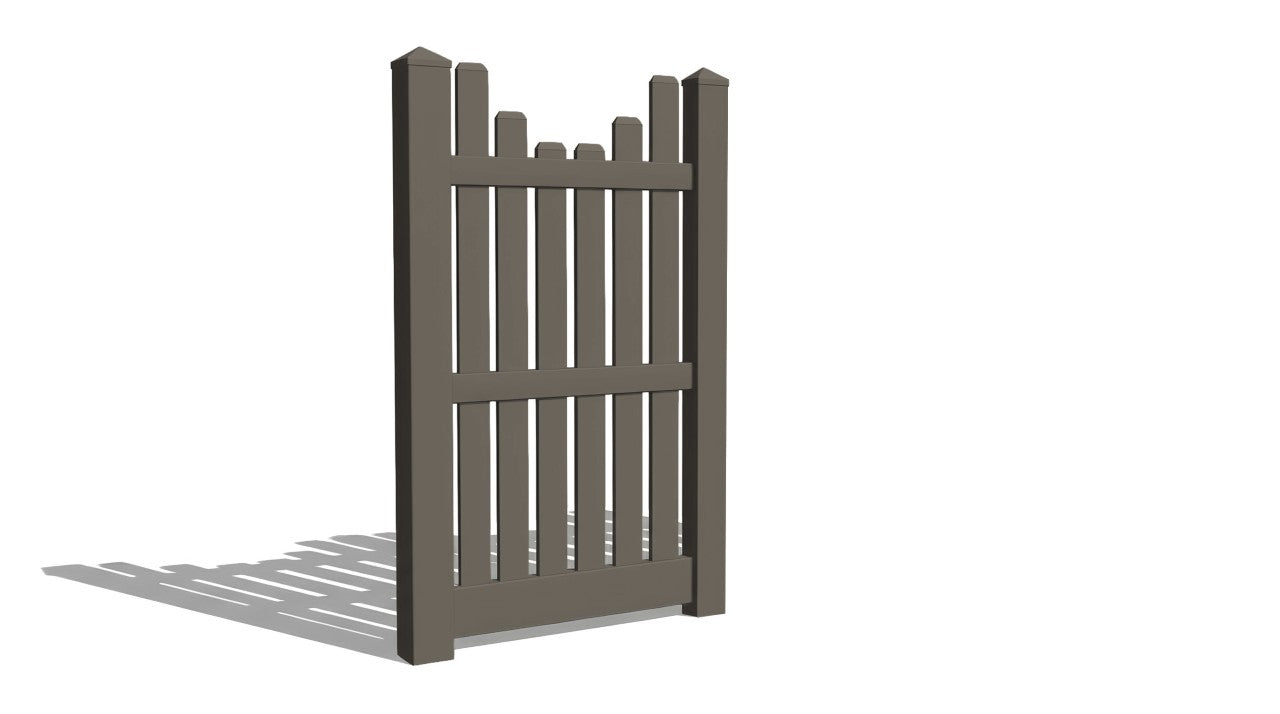 6' Tall x 3' Wide Single Swing Vinyl Gate For Vinyl Fences (AFC-013)