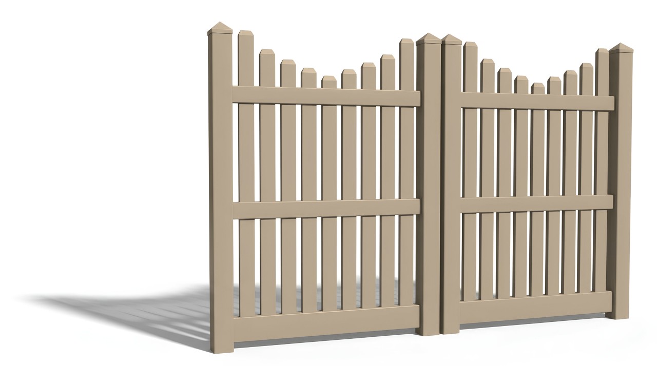 6' Tall x 8' Wide Double Drive Swing Vinyl Gate For Vinyl Fences (AFC-013)