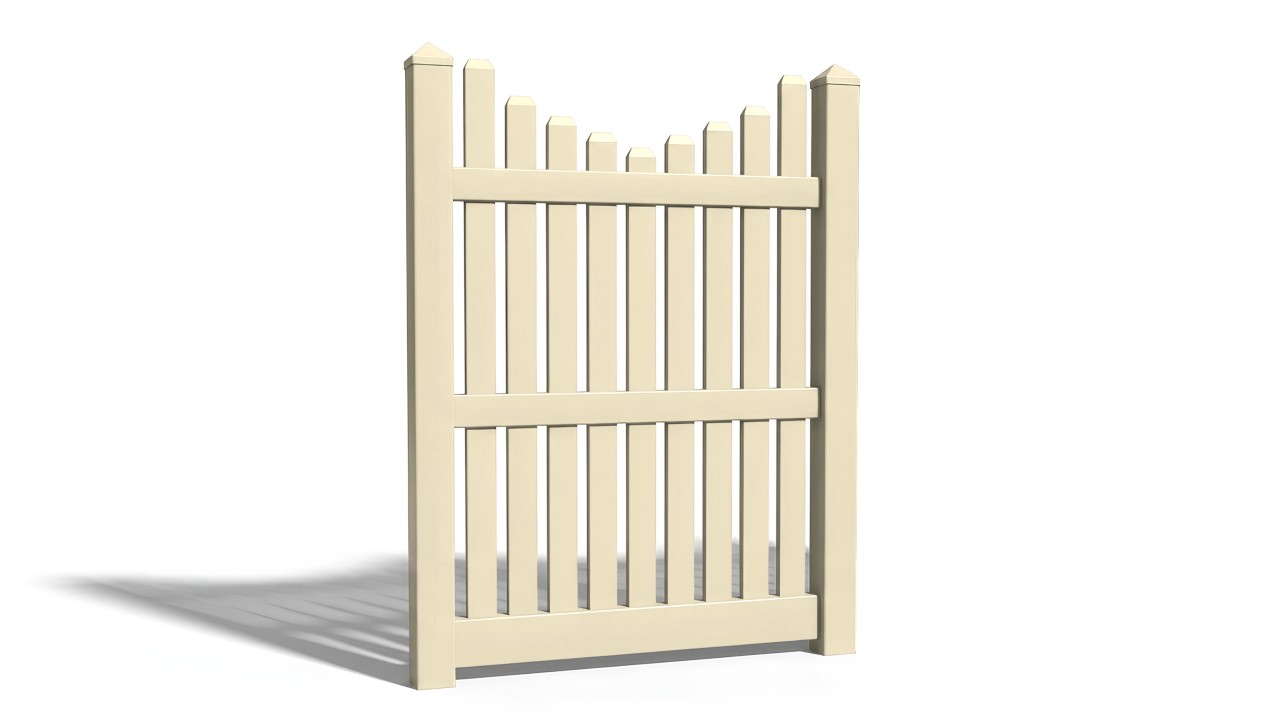 6' Tall x 4' Wide Single Swing Vinyl Gate For Vinyl Fences (AFC-013)