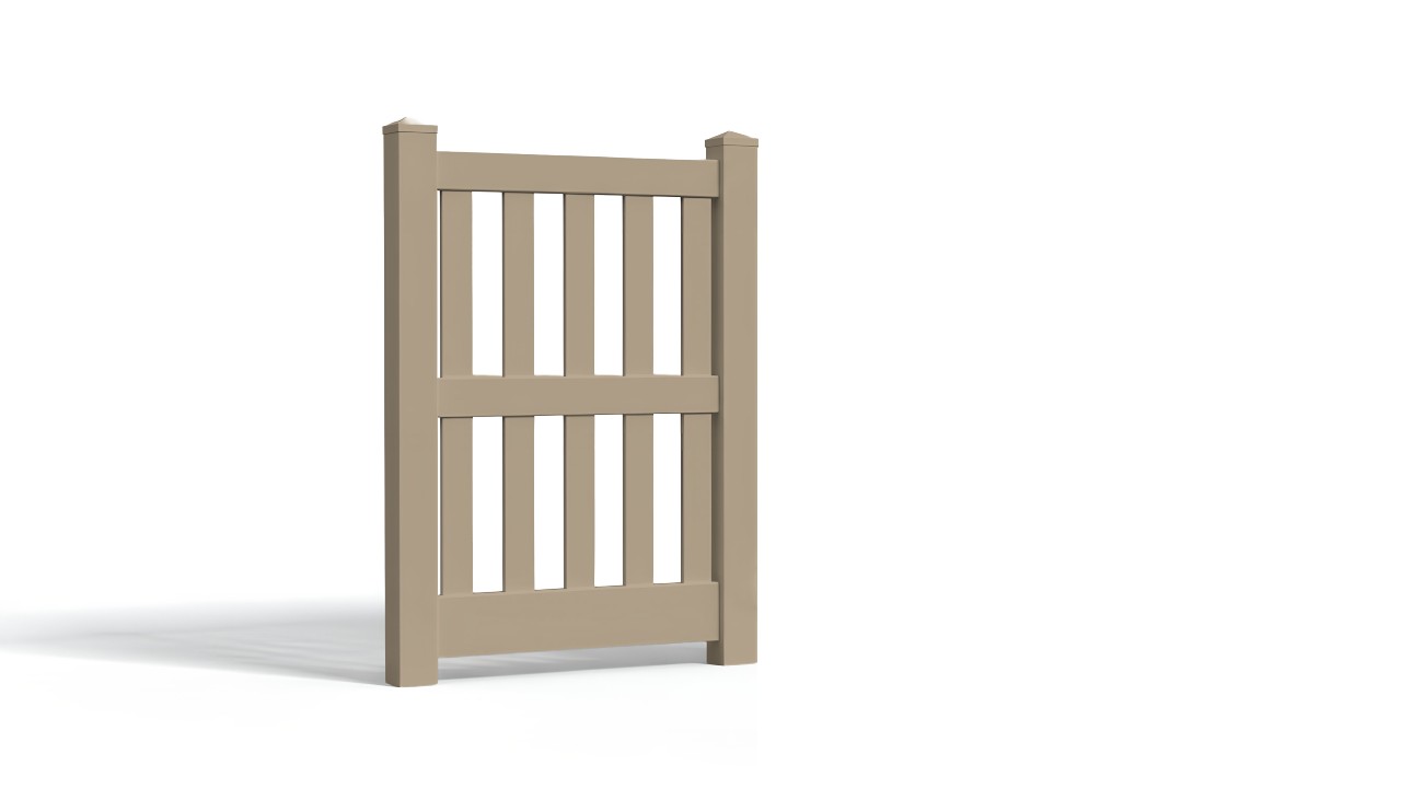 5' Tall x 3' Wide Single Swing Vinyl Gate For Vinyl Fences (AFC-014)