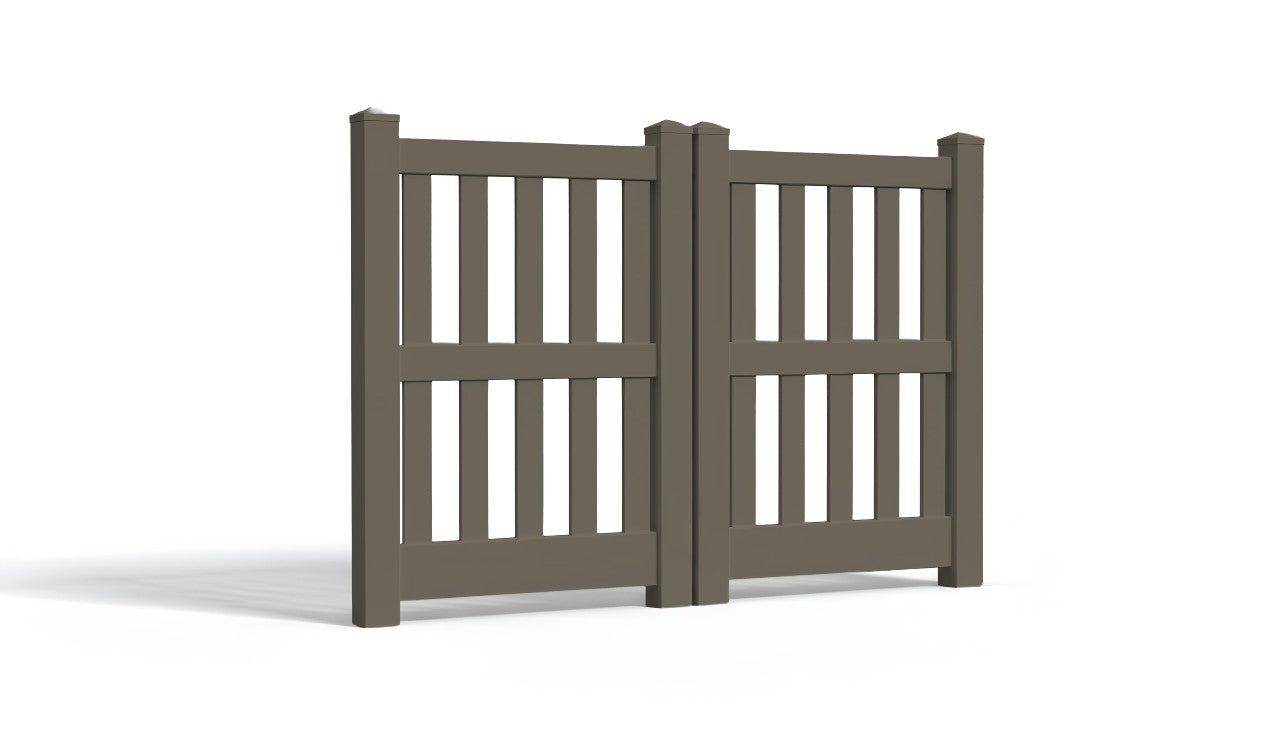 5' Tall x 6' Wide Double Drive Swing Vinyl Gate For Vinyl Fences (AFC-014)