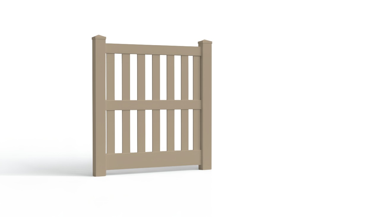 5' Tall x 4' Wide Single Swing Vinyl Gate For Vinyl Fences (AFC-014)