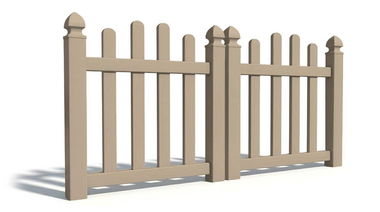 4' Tall x 6' Wide Double Drive Swing Vinyl Gate For Vinyl Fences (AFC-016)