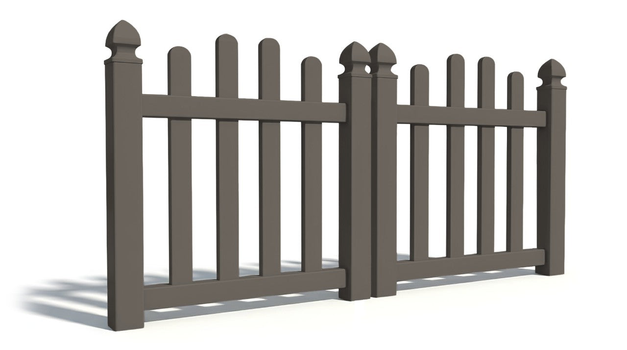 4' Tall x 6' Wide Double Drive Swing Vinyl Gate For Vinyl Fences (AFC-016)