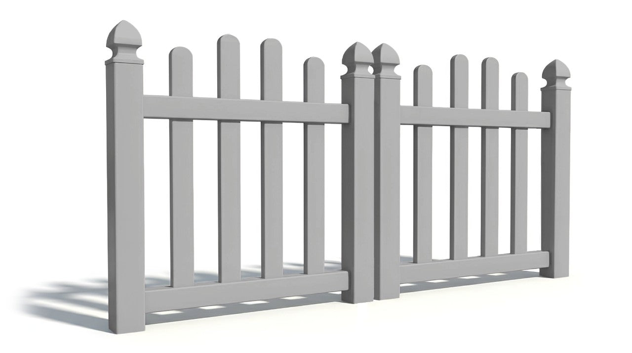 4' Tall x 6' Wide Double Drive Swing Vinyl Gate For Vinyl Fences (AFC-016)