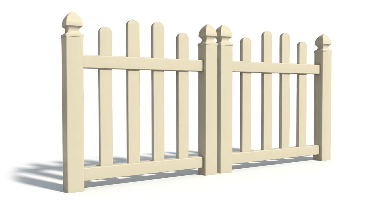 4' Tall x 6' Wide Double Drive Swing Vinyl Gate For Vinyl Fences (AFC-016)