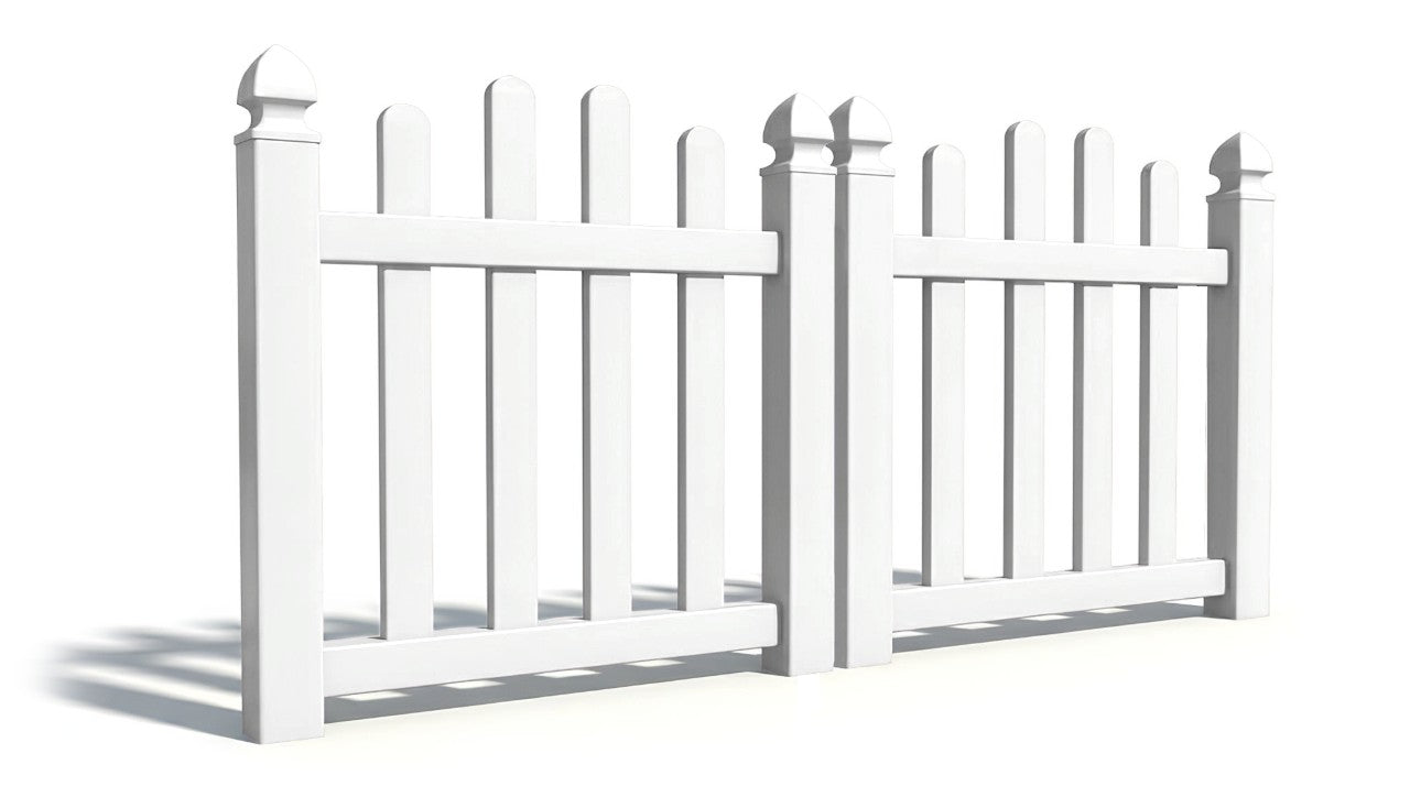 4' Tall x 6' Wide Double Drive Swing Vinyl Gate For Vinyl Fences (AFC-016)