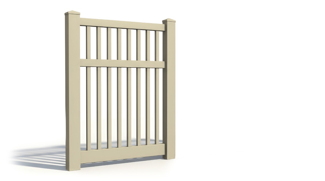 6' Tall x 3' Wide Single Swing Vinyl Gate For Vinyl Fences (AFC-017)