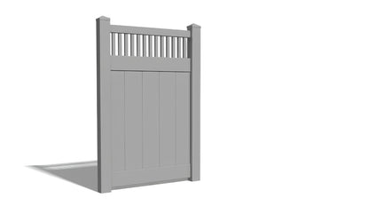 Vinyl Privacy w/ Picket Accent AFC-018 Single Swing Gate (Hardware Included)