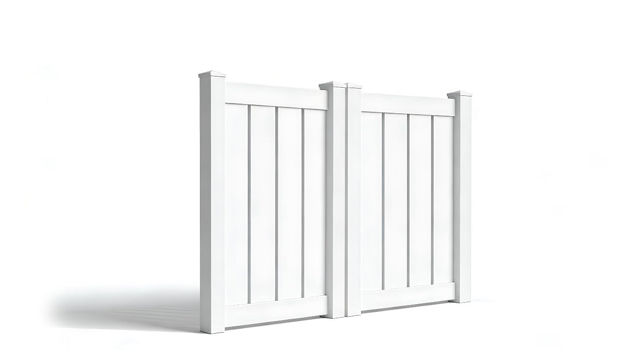 4' Tall x 6' Wide Double Drive Swing Vinyl Gate For Vinyl Fences (AFC-0304)