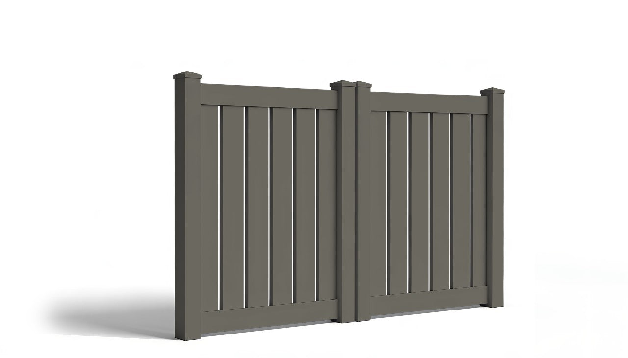 4' Tall x 8' Wide Double Drive Swing Vinyl Gate For Vinyl Fences (AFC-0304)