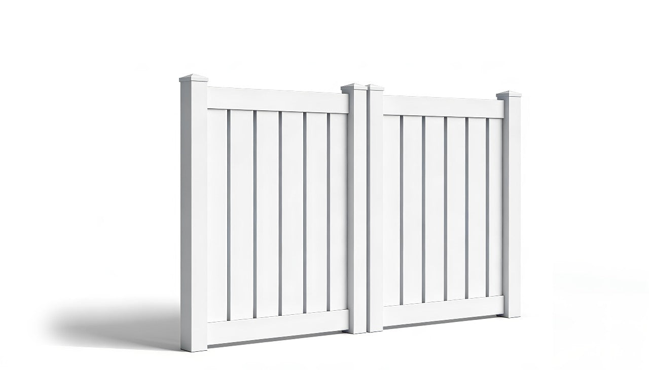 4' Tall x 8' Wide Double Drive Swing Vinyl Gate For Vinyl Fences (AFC-0304)