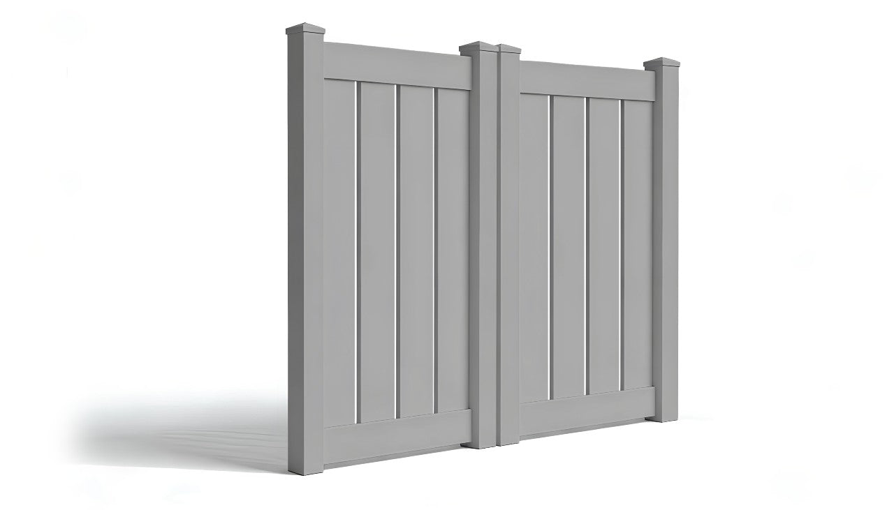 6' Tall x 6' Wide Double Drive Swing Vinyl Gate For Vinyl Fences (AFC-030)