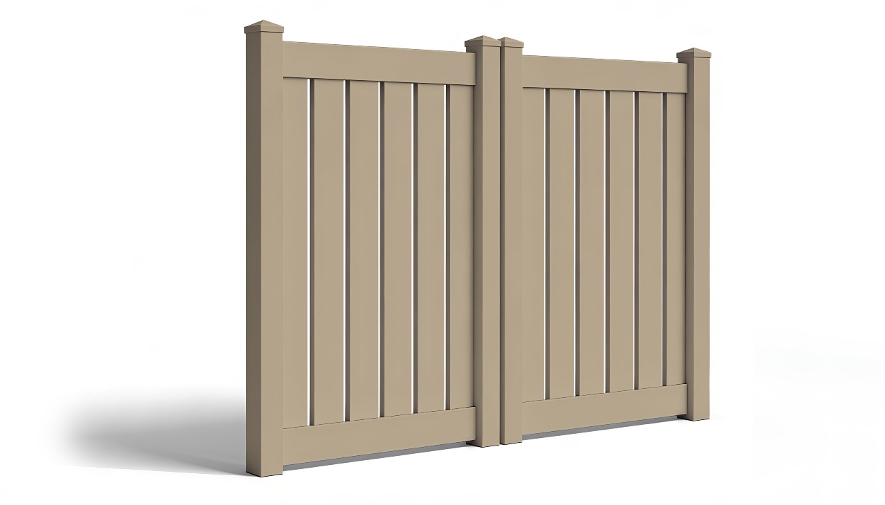 6' Tall x 8' Wide Double Drive Swing Vinyl Gate For Vinyl Fences (AFC-030)