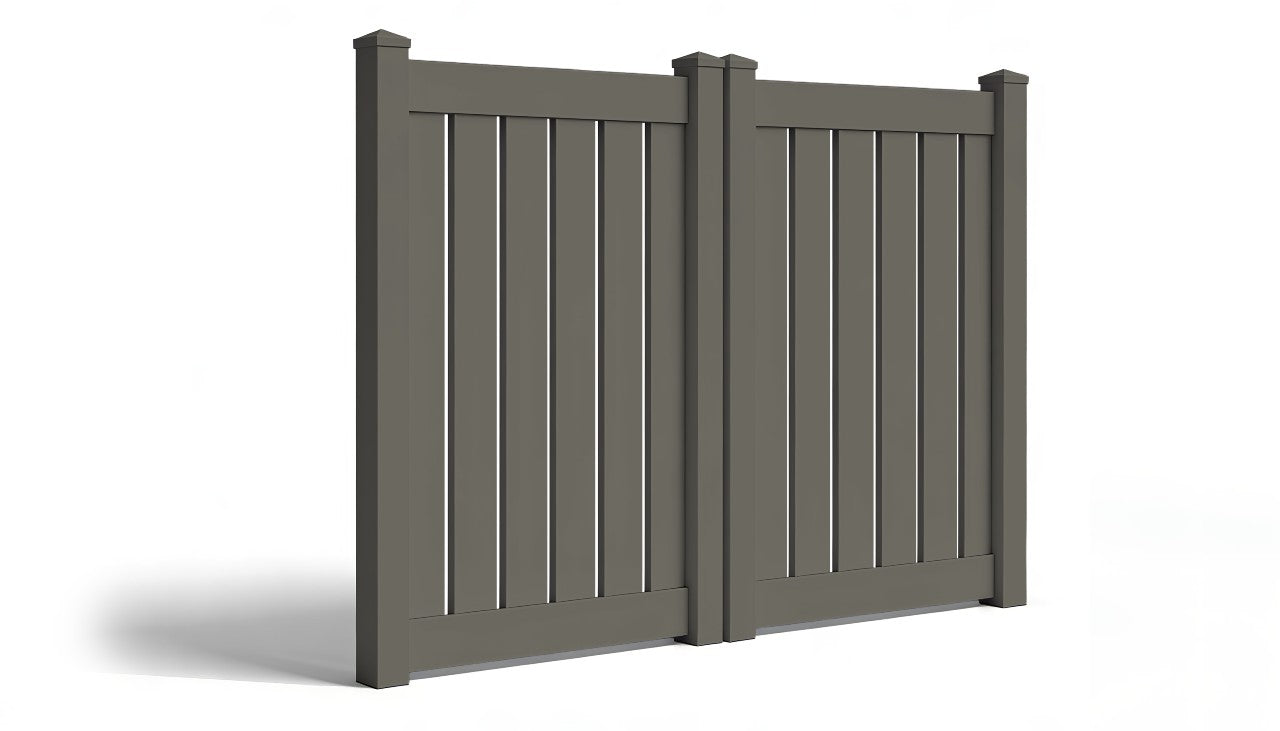 6' Tall x 8' Wide Double Drive Swing Vinyl Gate For Vinyl Fences (AFC-030)